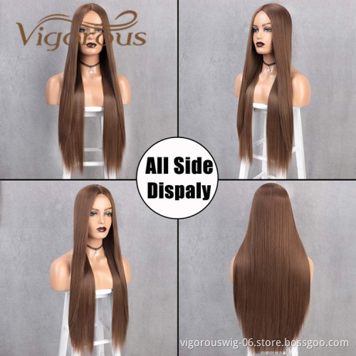 Heat Resistant Cheap Realistic For White Women Free Samples Good Quality Extensions Hair Layered Blunt Cut Synthetic Wigs